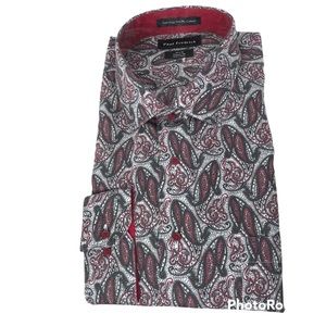 Paul Frederick Paisley Cotton Shirt, 18x33, NWT